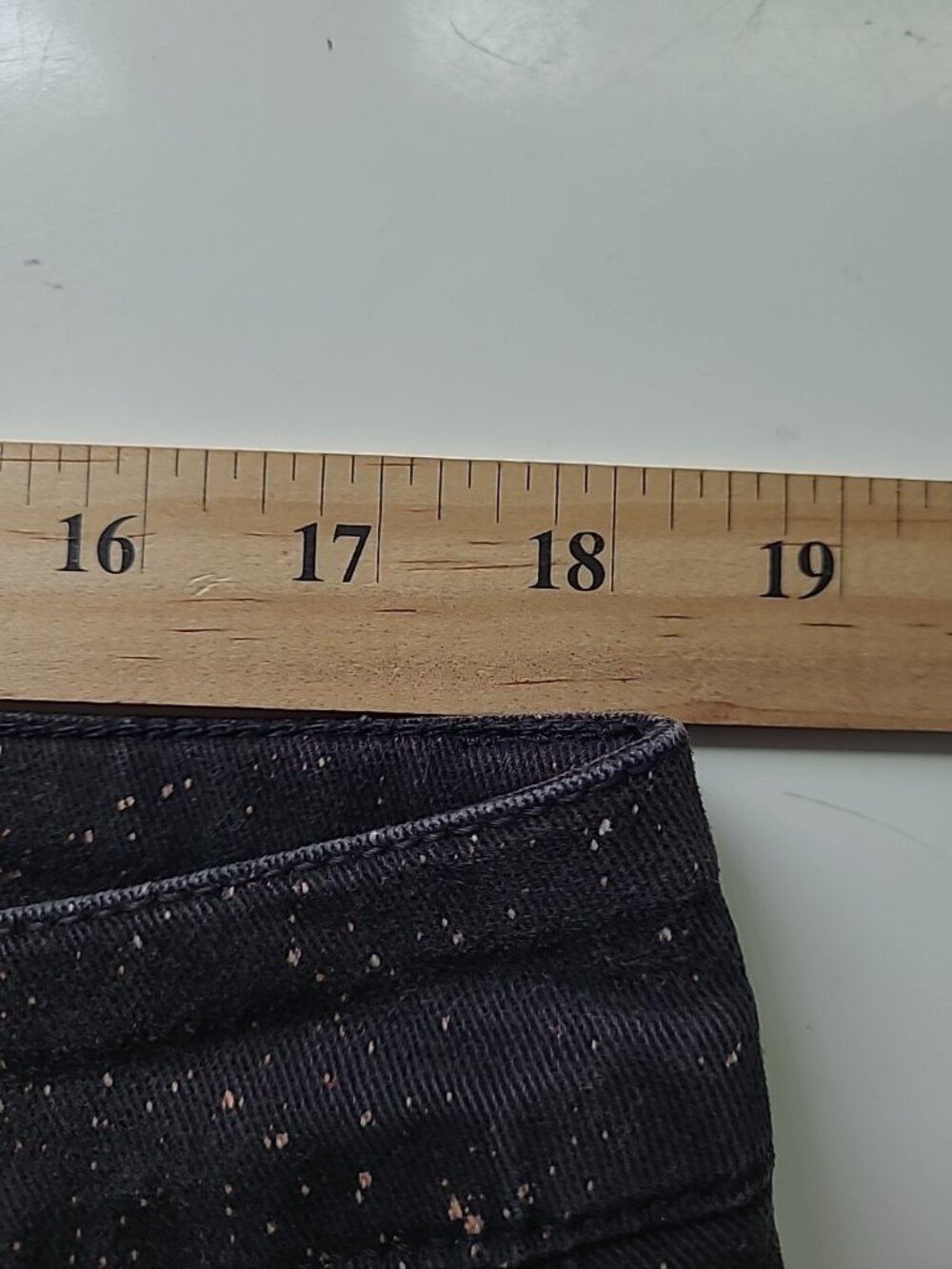 Vtg Y2K Croft&Barrow Womens Bleached Jeans 16 Stretch Straight Leg Black Orange - Picture 7 of 14